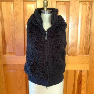 Andrew Marc Fleece Faux Fur Hooded Zip Vest
